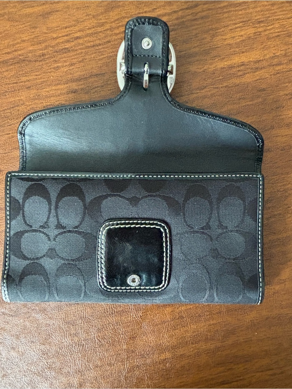Coach Black Signature Long Wallet - Picture 3 of 10